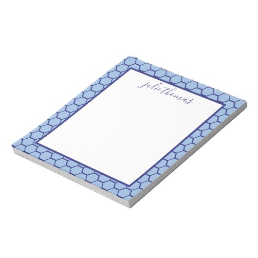Honeycomb Blue and Navy Notepad Notizblock (Rotiert)
