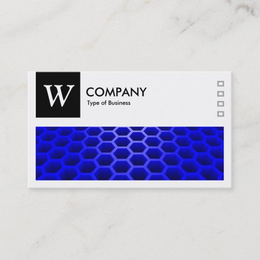 Honeycomb Blue - Logo und Panel v2 - Schwarz Visitenkarte (Vorderseite)