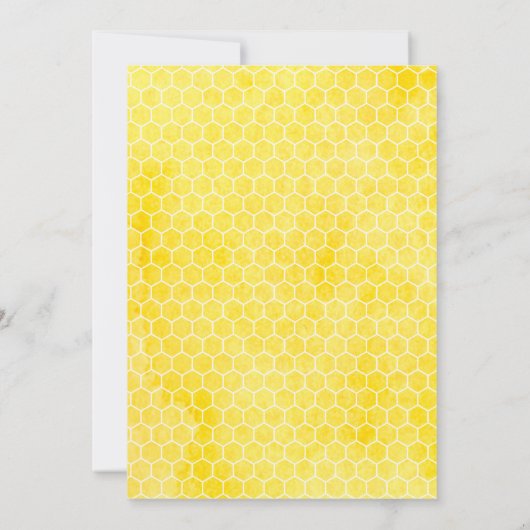 Honeycomb Bumble Bee 1. Geburtstag Einladung (Rückseite)