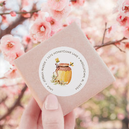 Honeycomb Bumblebee Baby Dusche Rücksendeadresse Runder Aufkleber