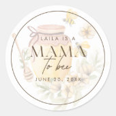 Honeycomb Bumblebee Mama to Bee Baby Dusche Runder Aufkleber (Vorderseite)