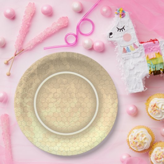 Honeycomb Damask Wedding Pappteller (Party)