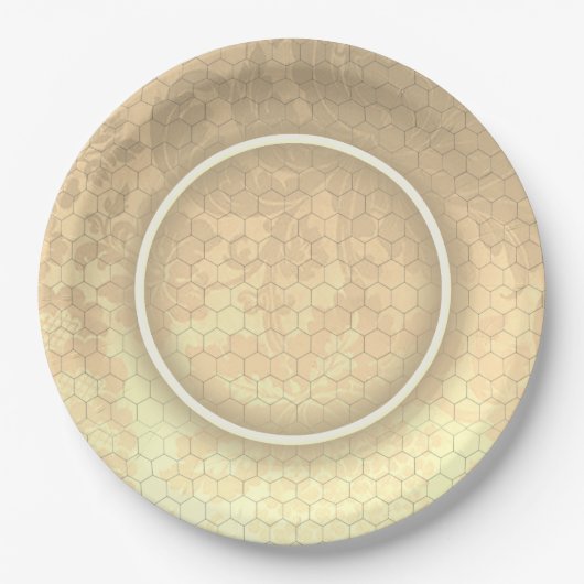 Honeycomb Damask Wedding Pappteller (Vorderseite)
