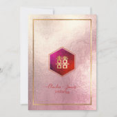 Honeycomb Double Happiness Ombre Rose Einladung (Vorderseite)