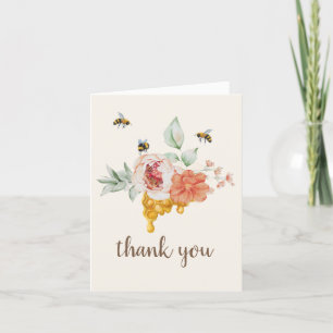 Honeycomb Floral Bee Baby Dusche Danke