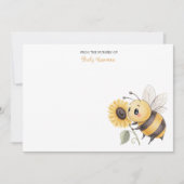 Honeycomb Floral Bee Custom Name Nursery  Mitteilungskarte (Vorderseite)