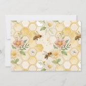 Honeycomb Floral Bee Custom Name Nursery  Mitteilungskarte (Rückseite)