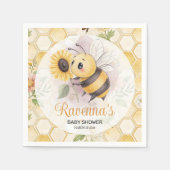 Honeycomb Floral Bee Personalized Baby Shower Serviette (Vorderseite)