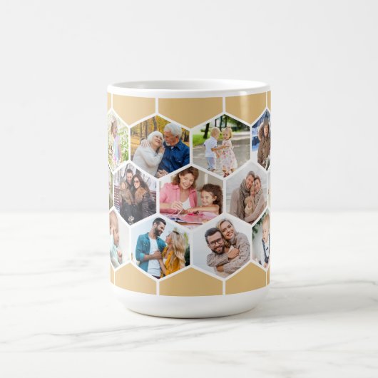 Honeycomb Foto Collage 17 Bild 15oz Kaffeetasse (Mittel)