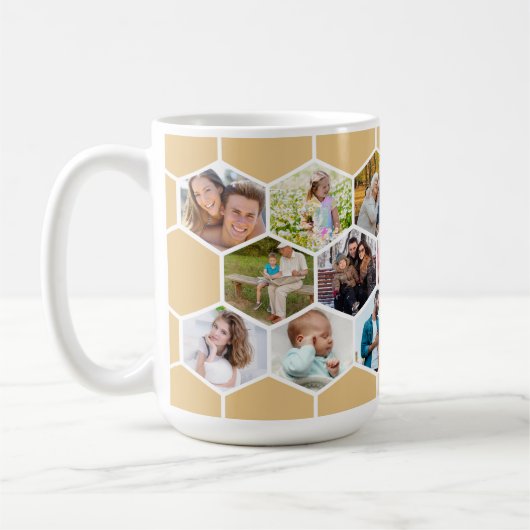 Honeycomb Foto Collage 17 Bild 15oz Kaffeetasse (Links)