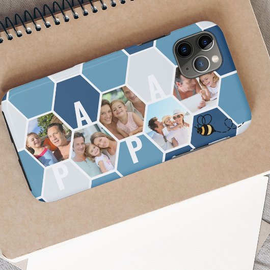 Honeycomb Foto Collage Papa oder 4 Letter Name Case-Mate iPhone Hülle