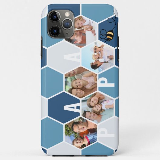Honeycomb Foto Collage Papa oder 4 Letter Name Case-Mate iPhone Hülle (Rückseite)