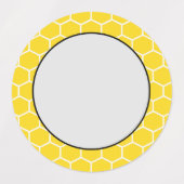 Honeycomb Geometric White Lines Bumblebe Etiketten (Design 2)