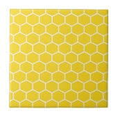 Honeycomb Geometric White Lines Bumblebee Fliese (Vorderseite)