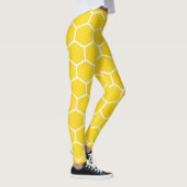 Honeycomb Geometric White Lines Bumblebee Leggings (Rechts)