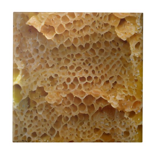 Honeycomb gold abstrakte Digitalkunst Fliese (Vorderseite)