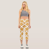 Honeycomb Gold Glitzer Boho Popular Collection Capri Leggings (Vorderseite)