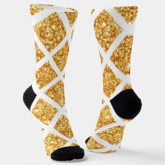 Honeycomb Gold Glitzer Boho Popular Collection Socken (Gewinkelt)