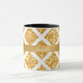 Honeycomb Gold Glitzer Boho Popular Collection Tasse (Zentrum)