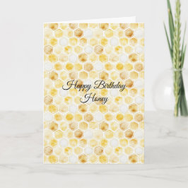 Honeycomb Gold Yellow Birthday Karte