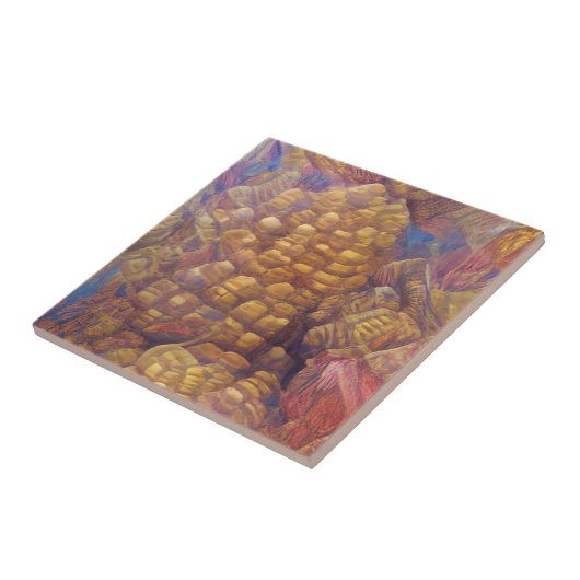 Honeycomb golden berg abstrakte digitale kunst fliese (Seite)