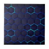 Honeycomb Grate - Art Blue Neon Fliese (Vorderseite)