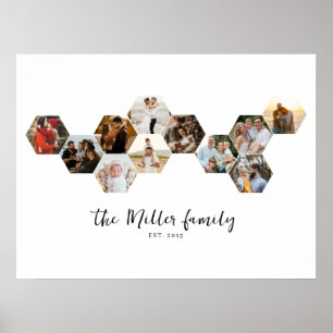 Honeycomb Hexagon Foto Collage 11 Bilder Familien Poster