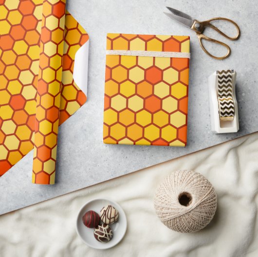 Honeycomb Hexagon Wrapping Paper | Geschenkpapier (Kunsthandwerk)
