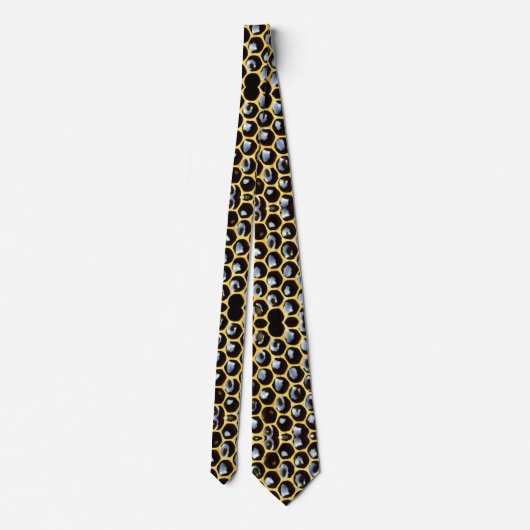 Honeycomb Hexagonal Muster Print Novelty Neck Tie Krawatte (Rückseite)
