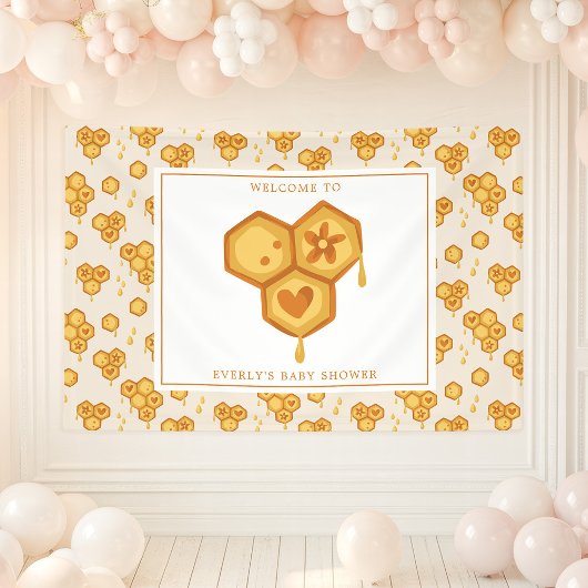 Honeycomb Honey Bee Niedlich Baby Dusche Banner