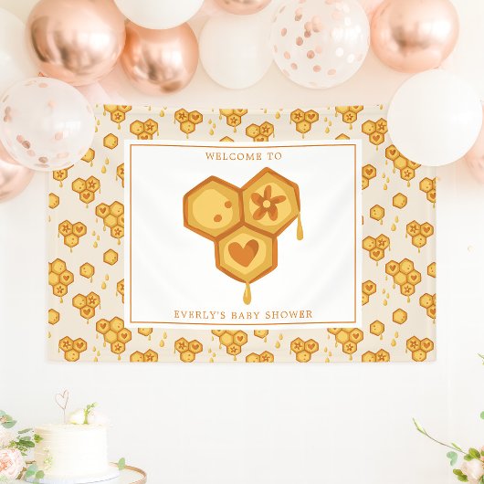 Honeycomb Honey Bee Niedlich Baby Dusche Banner