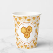 Honeycomb Honey Bee Niedlich Baby Dusche Pappbecher (Rückseite)