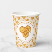 Honeycomb Honey Bee Niedlich Baby Dusche Pappbecher (Vorderseite)