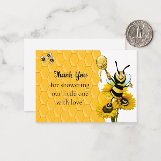 Honeycomb Honey Bee Vielen Dank Karten (Vorderseite/Rückseite Beispiel)