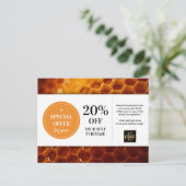 Honeycomb Honey Custom Coupon Discount Postcard Postkarte (Stehend Vorderseite)