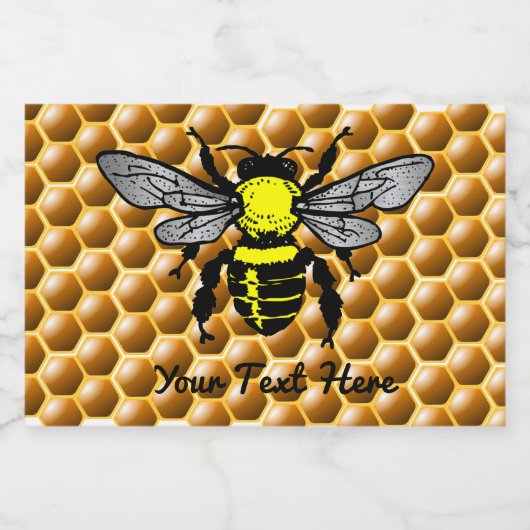 Honeycomb Honey Jar Bee Labels Lebensmitteletikett (Einzelnes Label)