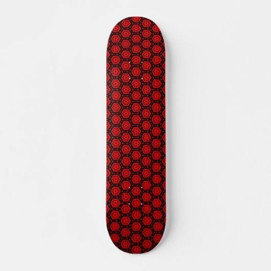 Honeycomb II - v1 - Schwarz und Rot Skateboard (Vorne)