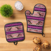 Honeycomb Leopard Print – Bold Farmhouse Oven Mitt Ofenhandschuh & Topflappen-Set (Oben Unten)