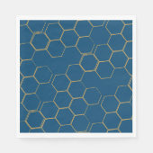 Honeycomb Line Zeichnend Indigo-Polterabend Serviette (Vorderseite)