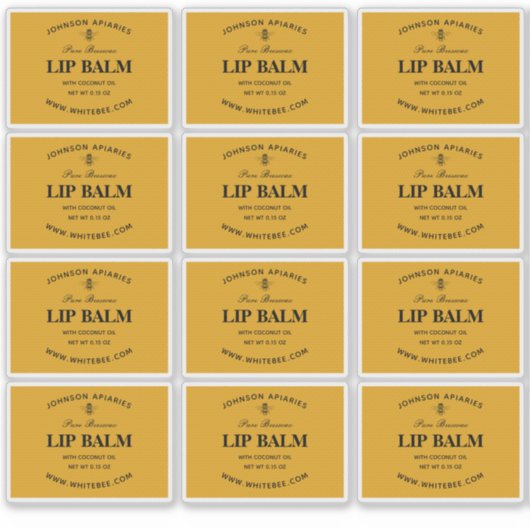 Honeycomb Lip BeesWachs Balm Labels (Vorderseite)