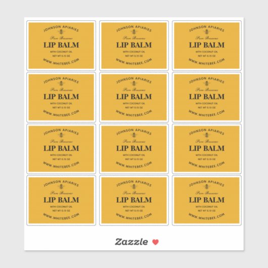 Honeycomb Lip BeesWachs Balm Labels (Blatt)
