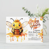 Honeycomb Magic Whimsical Baby Dusche Einladung (Stehend Vorderseite)