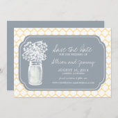 Honeycomb Mason Jar Wildblumen Save the Date (Vorne/Hinten)