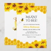Honeycomb Meant to Bee Bridal Shower  Einladung (Vorne/Hinten)