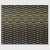 Honeycomb Metallic Gold Black Beekeeper Honig Geschenkpapier (Flach)