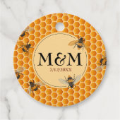 Honeycomb Monogram Honey Jar Wedding Geschenkanhänger (Vorderseite)