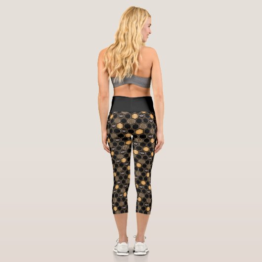 Honeycomb Muster Capri Leggings (Rückseite)