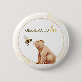 Honeycomb Oma to Bee Baby Bear Baby Dusche Button