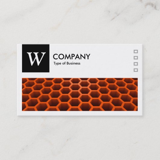 Honeycomb Orange - Logo und Panel v2 - Schwarz Visitenkarte (Vorderseite)
