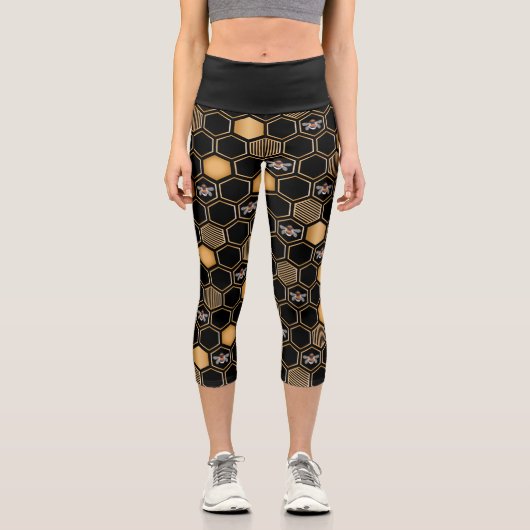 Honeycomb Pattern Capri Leggings (Vorderseite)
